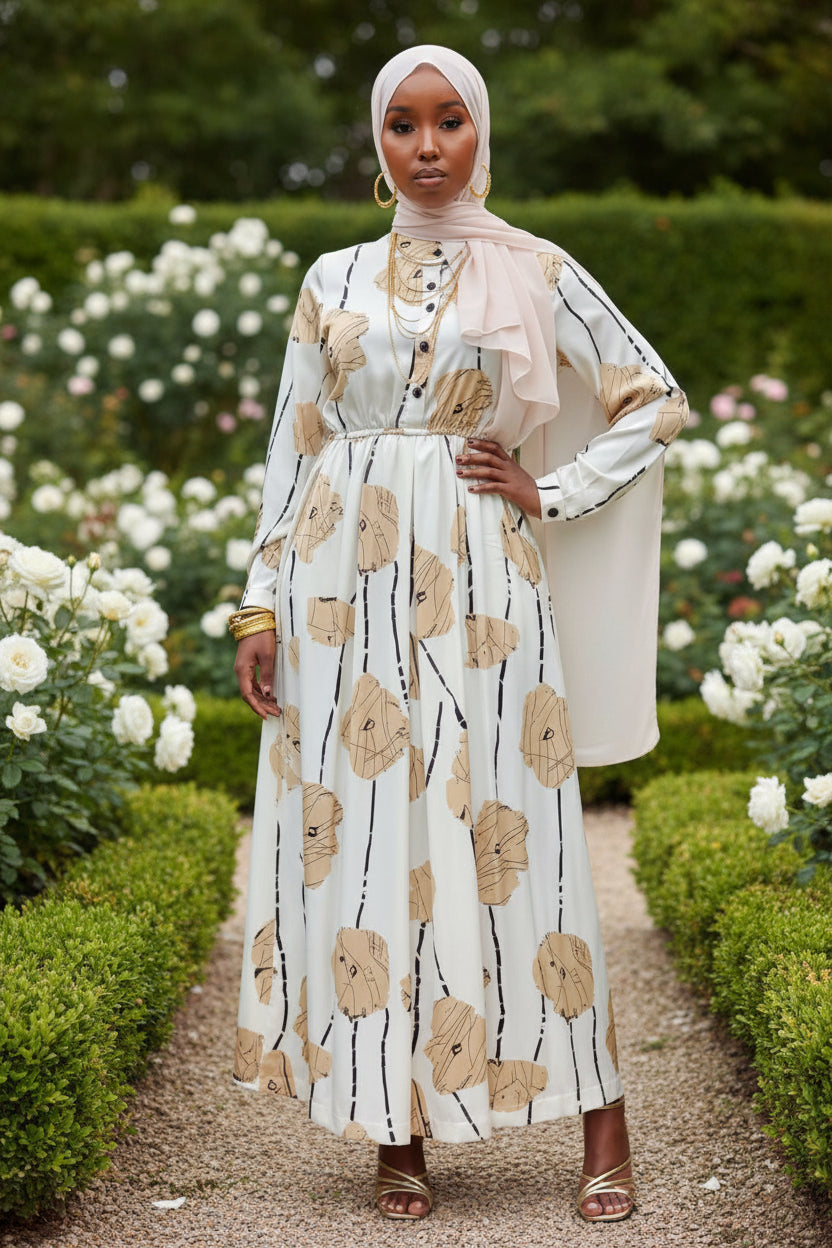 Zola Floral Print Dress Elastic Flowy Style - ZIZI  Boutique