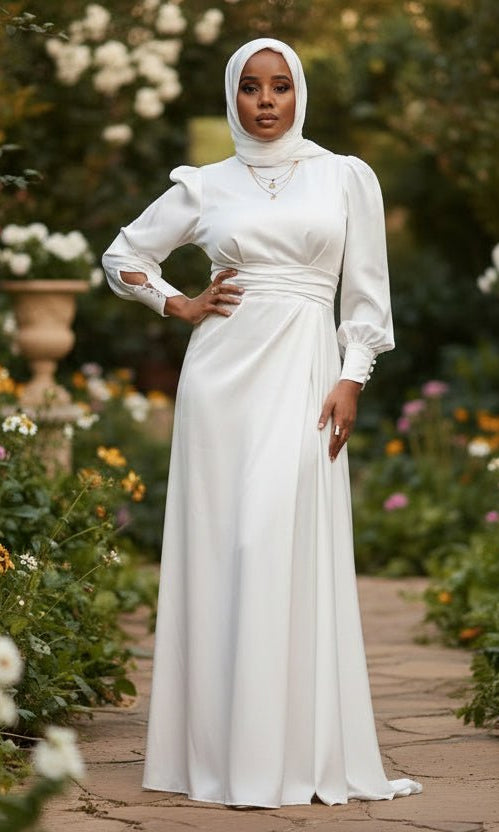 Aaliyah Satin Maxi Evening Dress - ZIZI Boutique