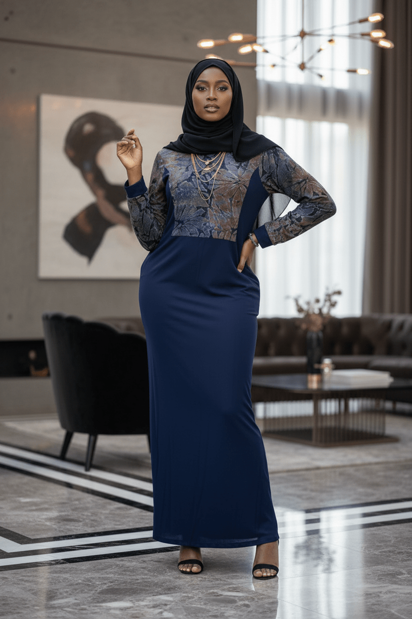 Abaya Maxi Print Dress - ZIZI Boutique