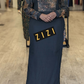 ZIZI Abaya Maxi Print Dress featuring a patterned top and solid black long skirt with modest design