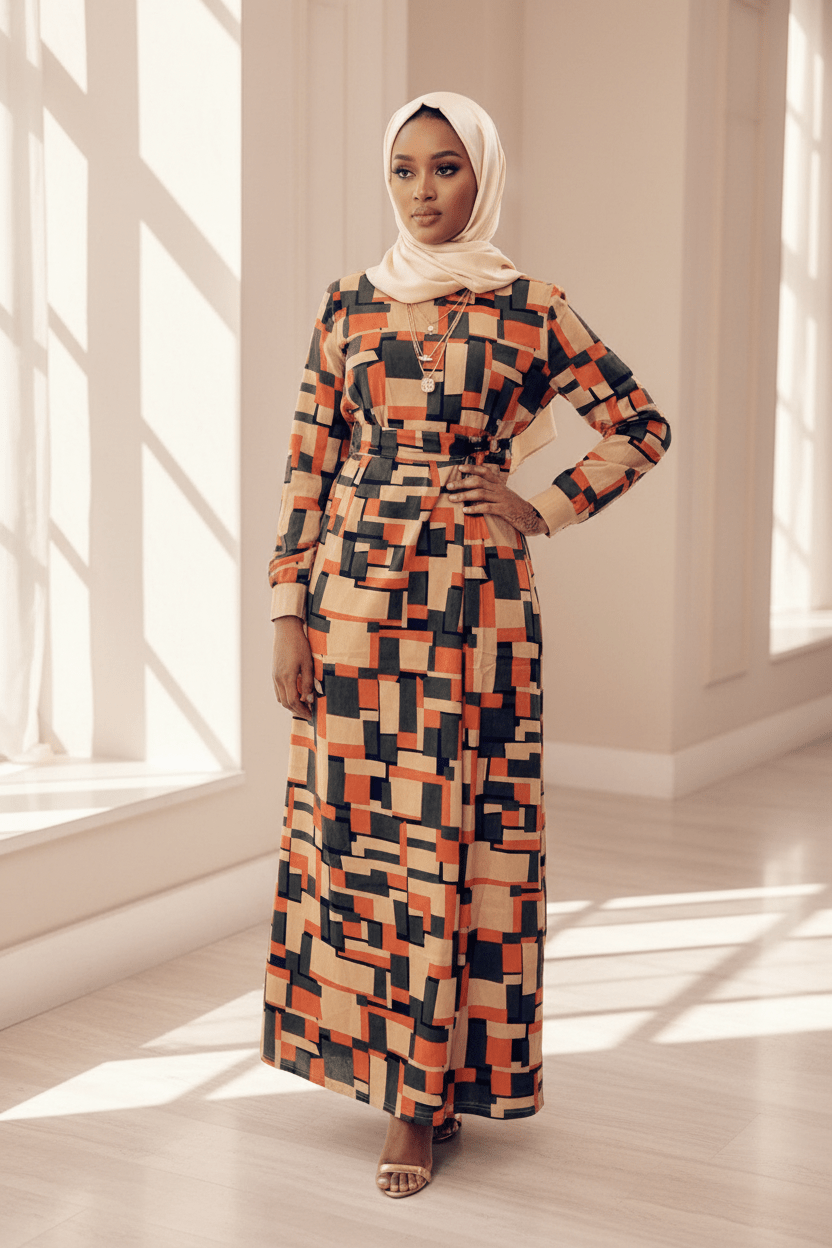 Asha Winter Maxi Dress with Belt - ZIZI Boutique