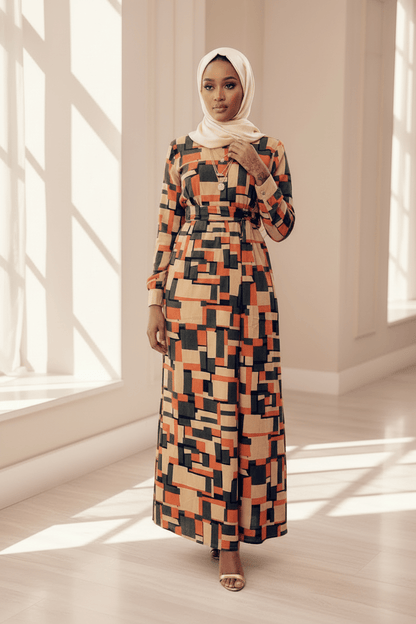 Asha Winter Maxi Dress with Belt - ZIZI Boutique