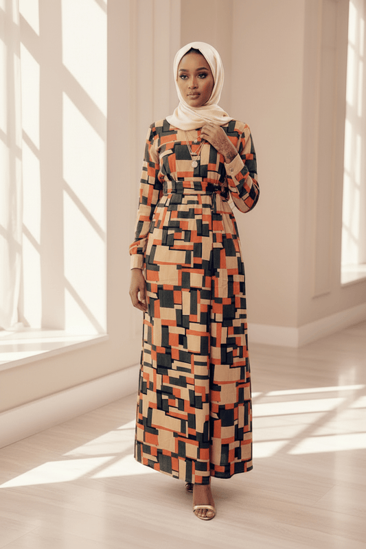 Asha Winter Maxi Dress with Belt - ZIZI Boutique