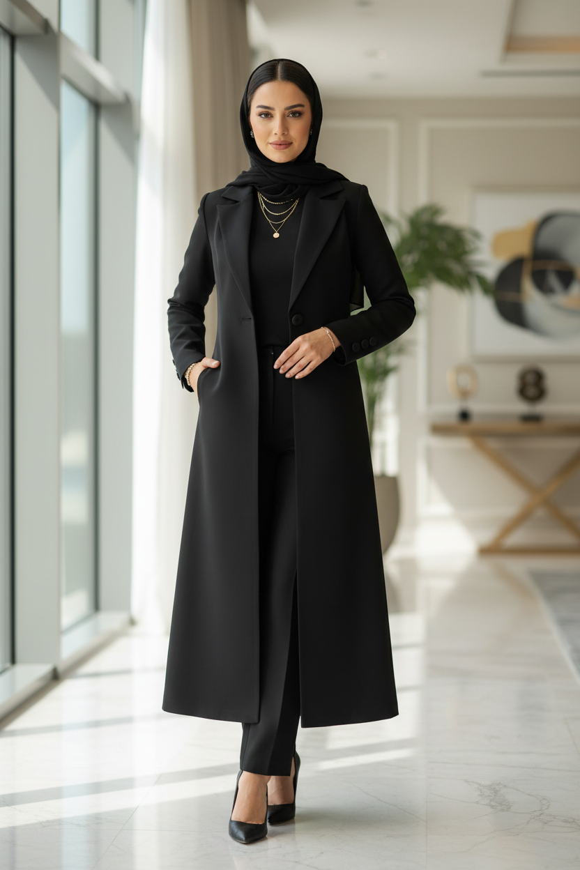 Black Maxi Longcoat