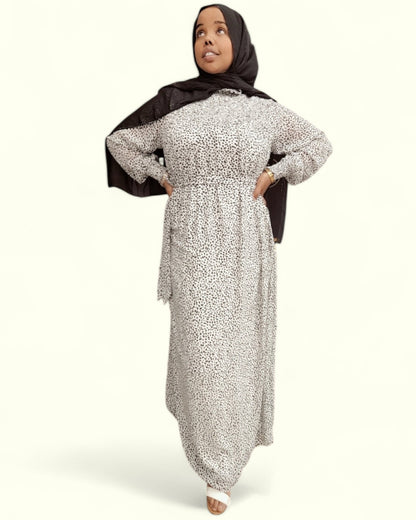 Chiffon Dots Print Maxi Dress - ZIZI Boutique