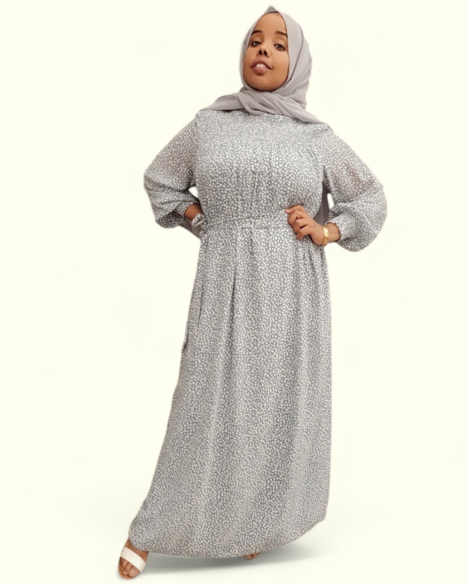 Chiffon Dots Print Maxi Dress - ZIZI Boutique