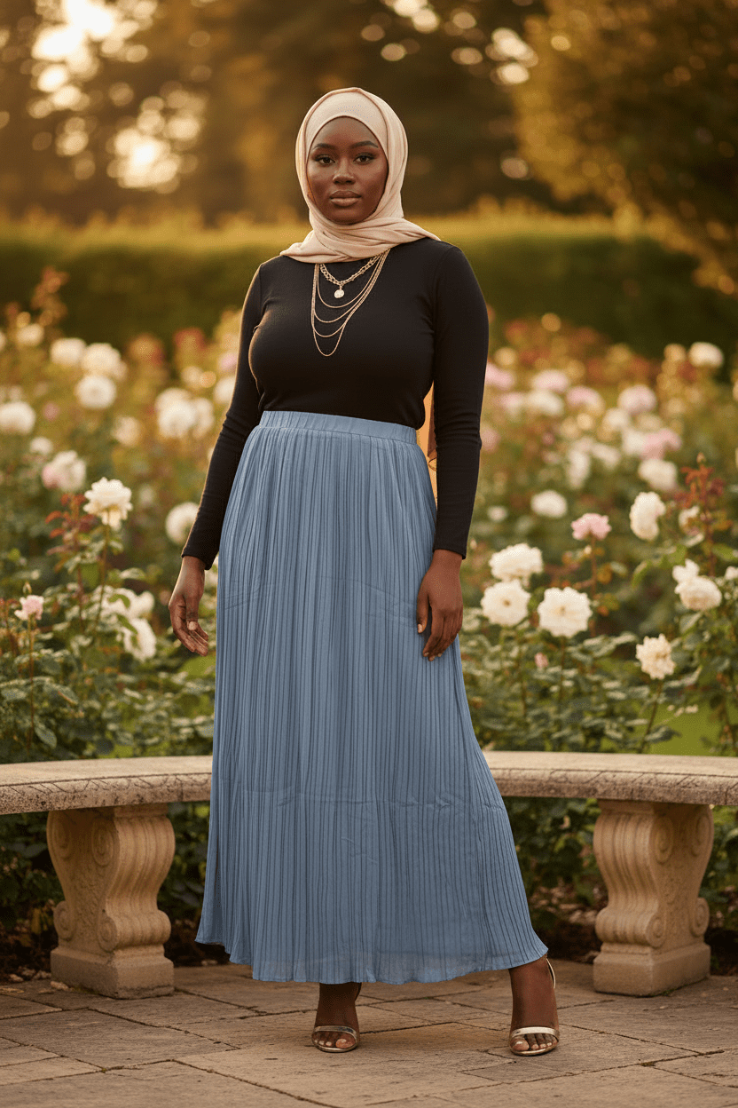 Chiffon Pleated Women's Maxi Skirt - ZIZI Boutique