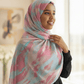 Chiffon Print Hijab — Cyan & Pink Streaks - ZIZI Boutique