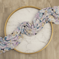 Chiffon Print Hijab — Lavender, Tan & Light Blue Flowers - ZIZI Boutique