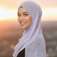 Chiffon Print Hijab — Light Purple & Peach Mini Blots - ZIZI Boutique