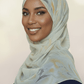 Chiffon Print Hijab — Yellow & Taupe Swirls - ZIZI Boutique