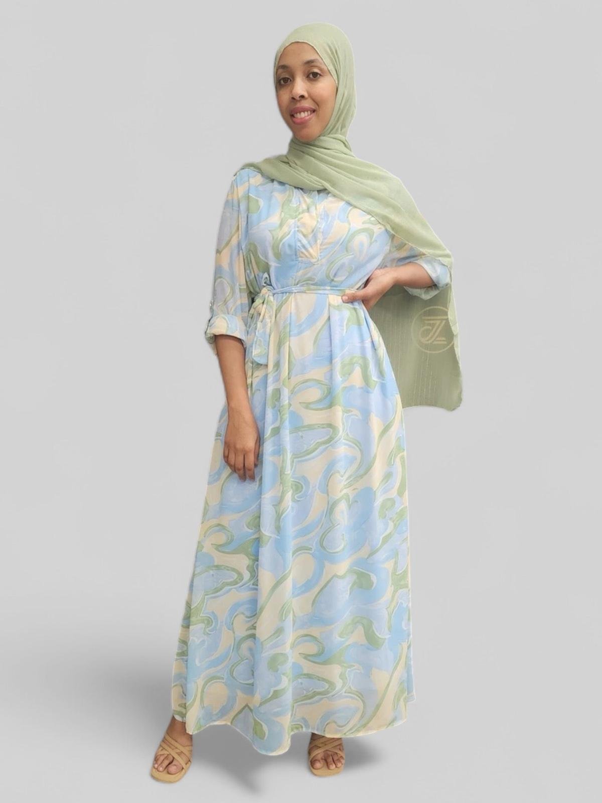 Chiffon Swirl Print Maxi Dress - ZIZI Boutique