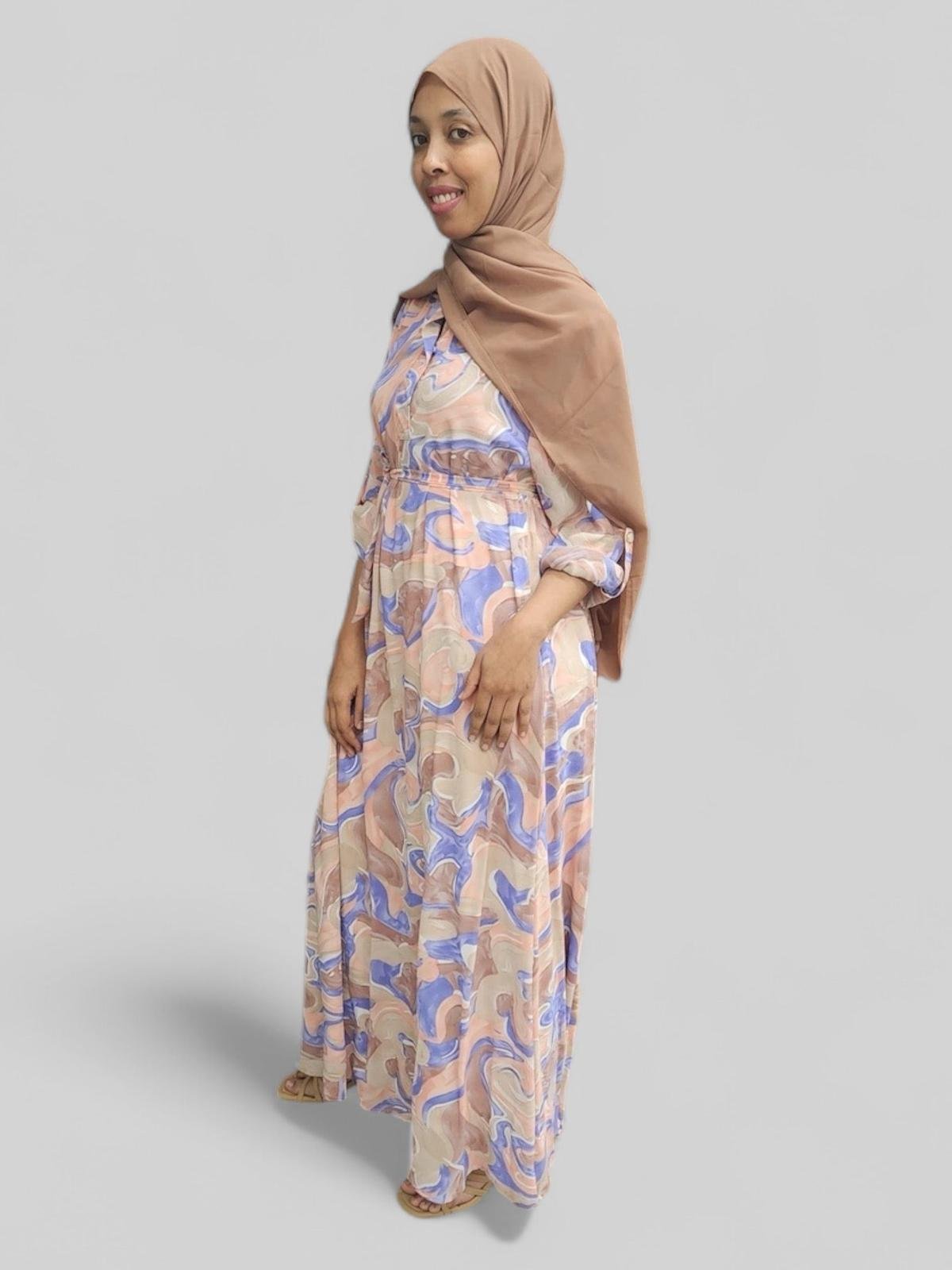 Chiffon Swirl Print Maxi Dress - ZIZI Boutique