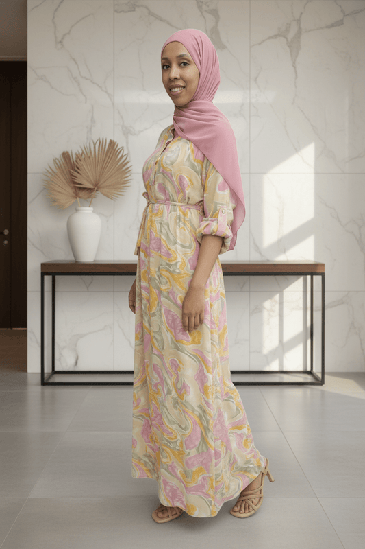 Chiffon Swirl Print Maxi Dress - ZIZI Boutique