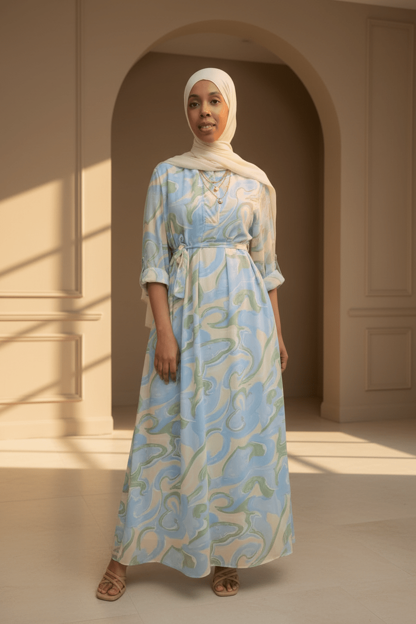 Chiffon Swirl Print Maxi Dress - ZIZI Boutique