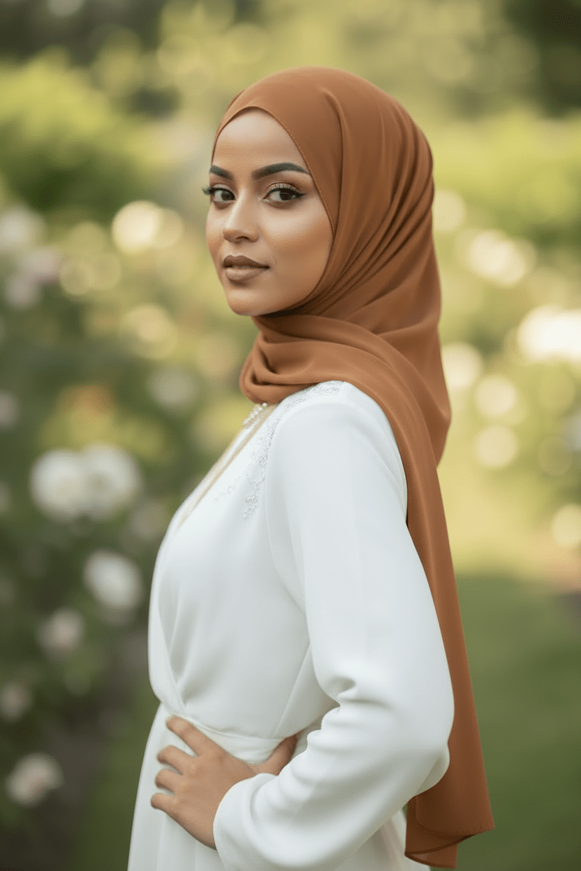Classic Chiffon Hijab - Caramel - ZIZI Boutique