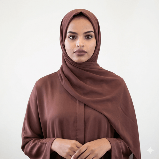 Classic Chiffon Hijab — Chocolate Brown - ZIZI Boutique