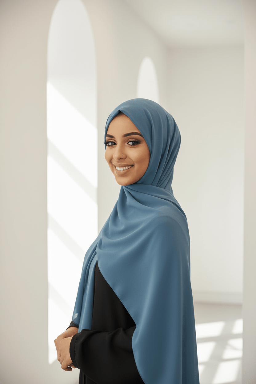 Classic Chiffon Hijab — Light Turquoise - ZIZI Boutique