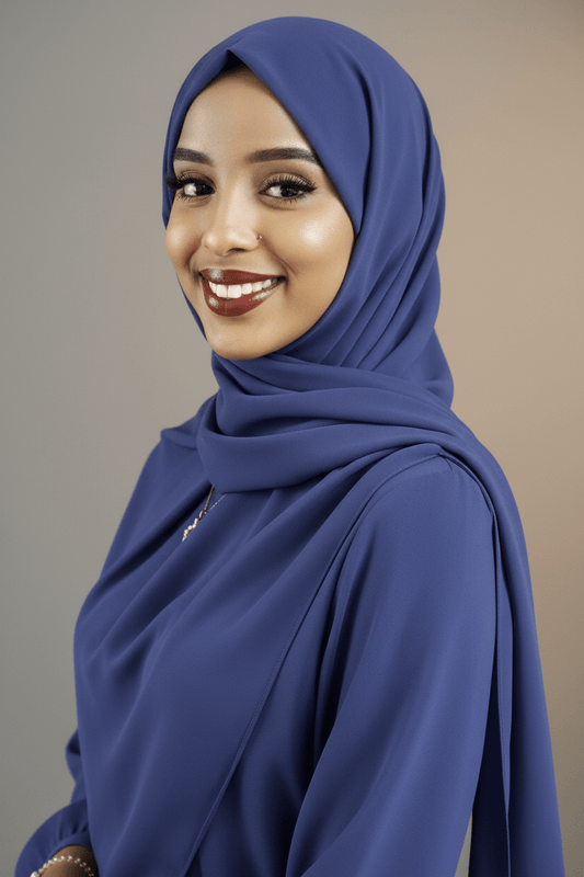 Classic Chiffon Hijab — Midnight Blue - ZIZI Boutique