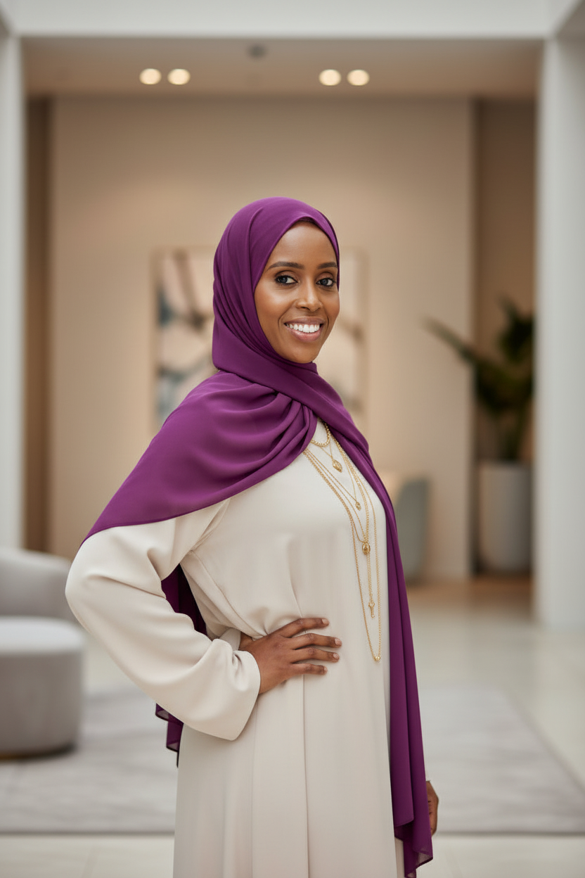 Classic Chiffon Hijab Violet - ZIZI Boutique