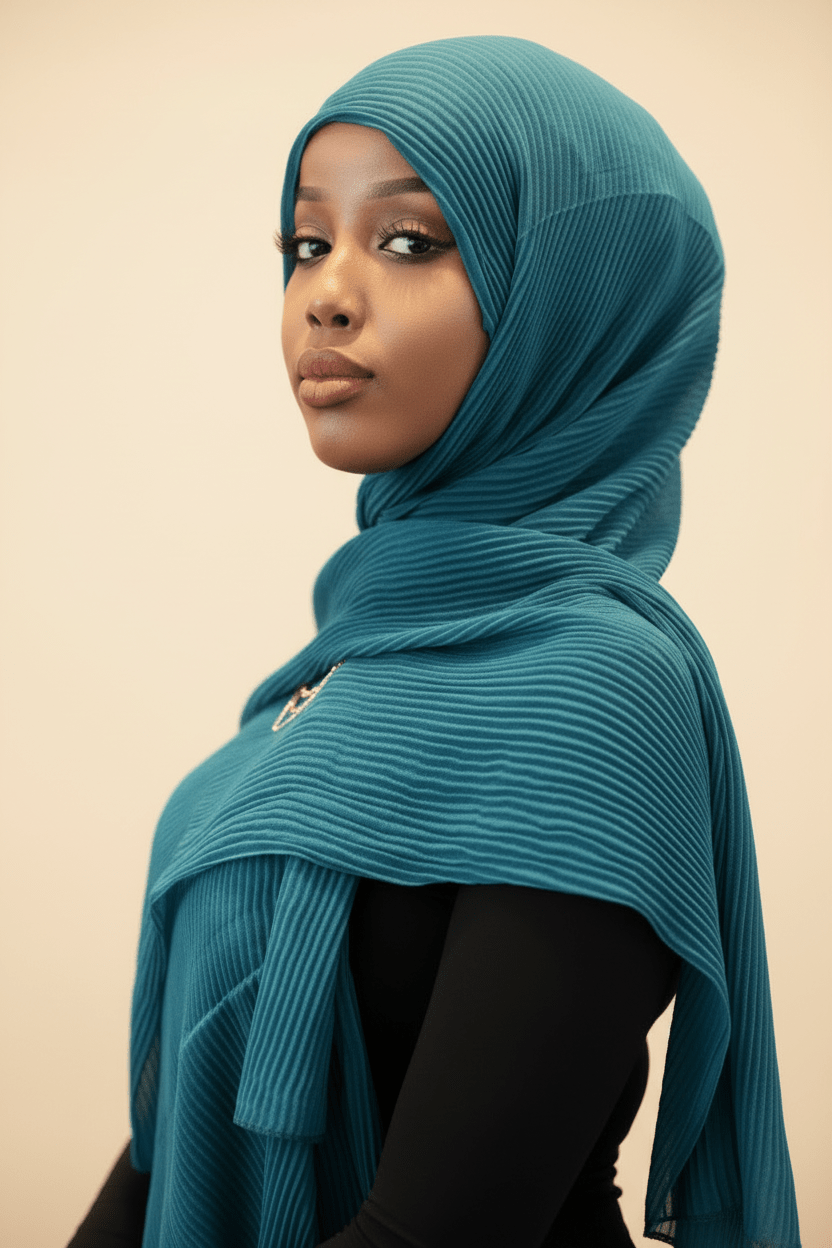 Crinkle Hijab — Teal - ZIZI Boutique