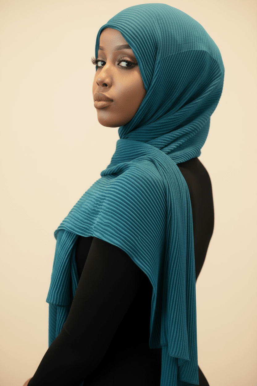 Crinkle Hijab — Teal - ZIZI Boutique