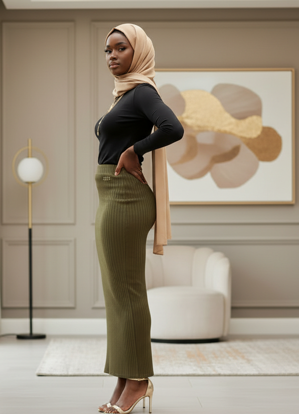 Pinstripe Maxi Skirt