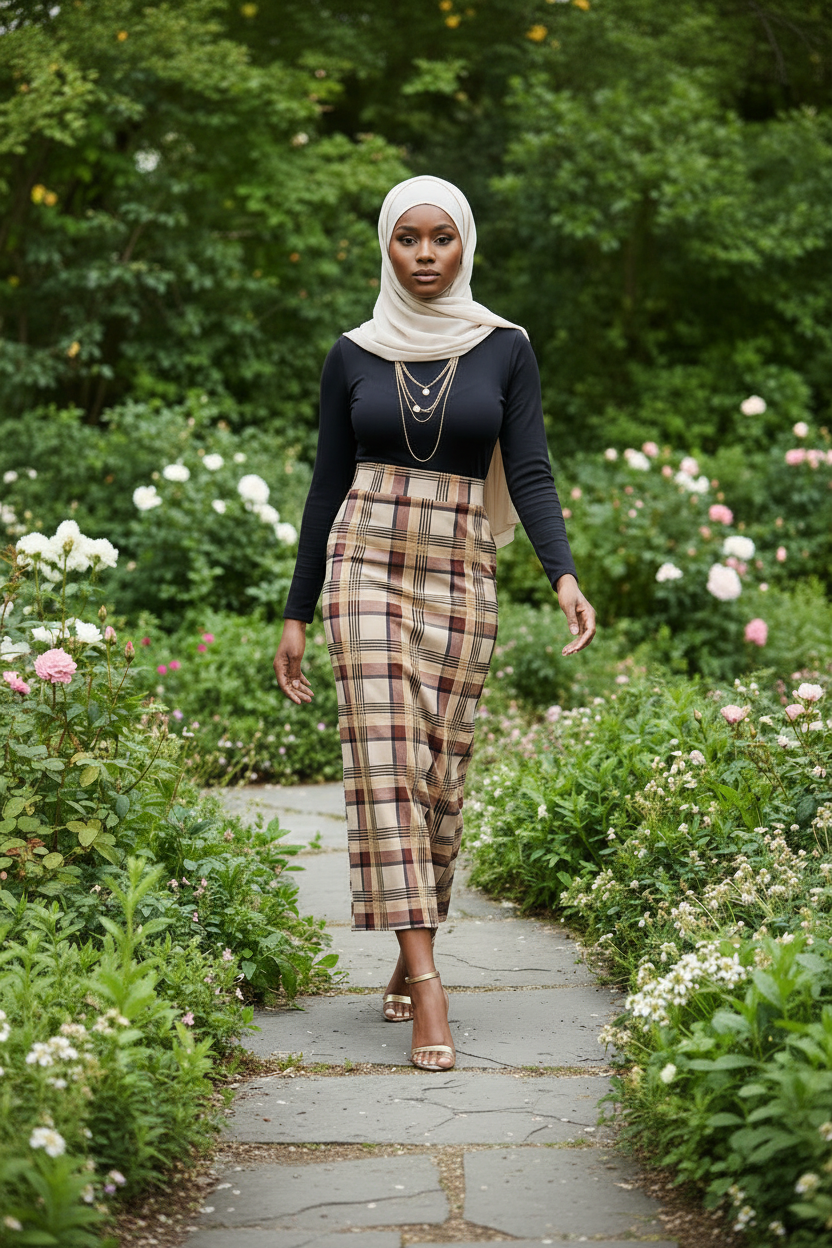 Plaid Print Women's Maxi Skirt - ZIZI  Boutique