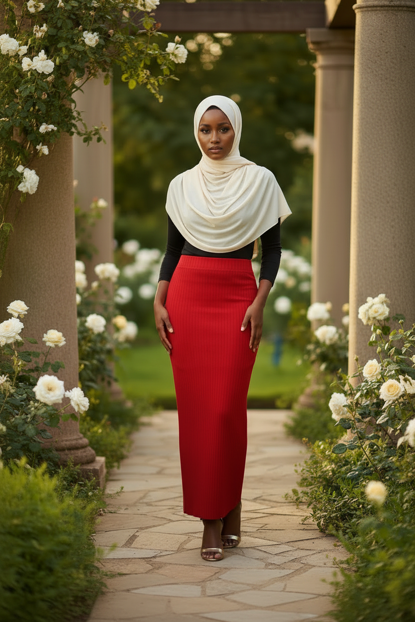 Pinstripe Maxi Skirt