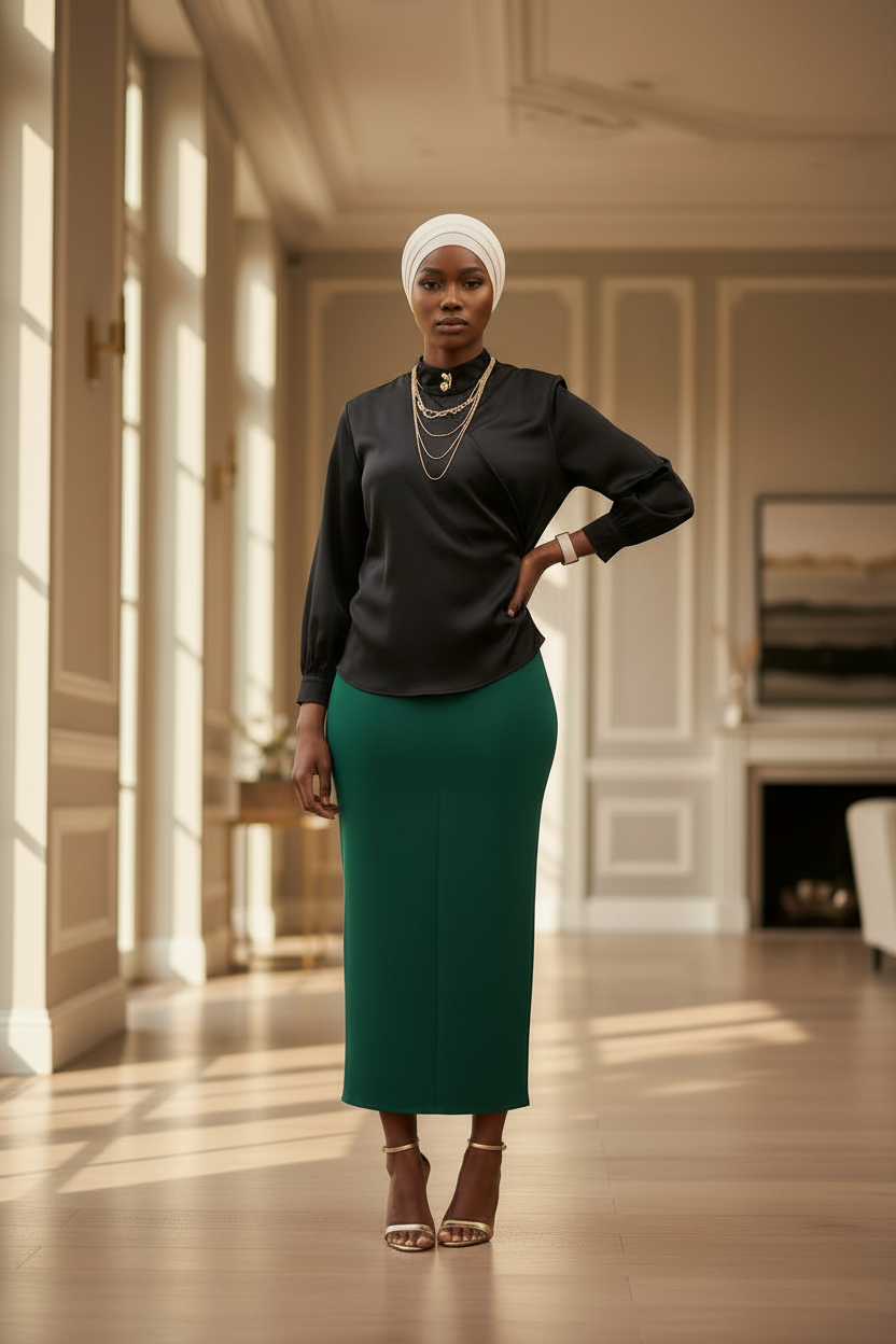 Silk Blouse (snap collar design ) - ZIZI  Boutique