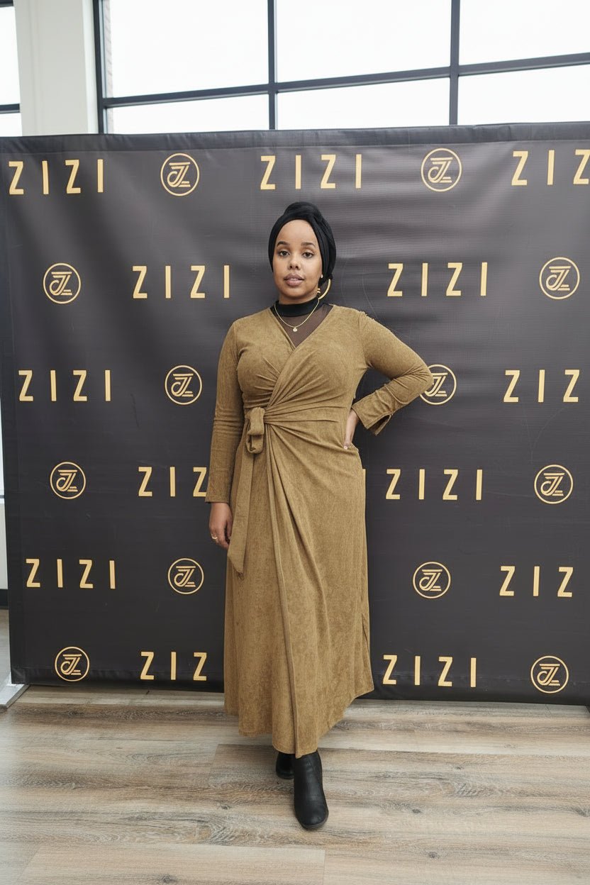 Light Suede Wrap Maxi Dress - ZIZI Boutique
