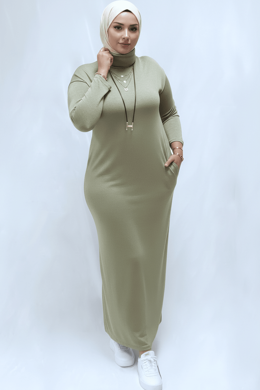 Light Turtleneck Sweater Maxi Dress - ZIZI Boutique