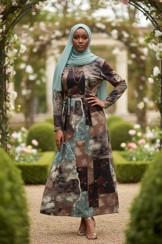 Multicolor Abstract Print Dress