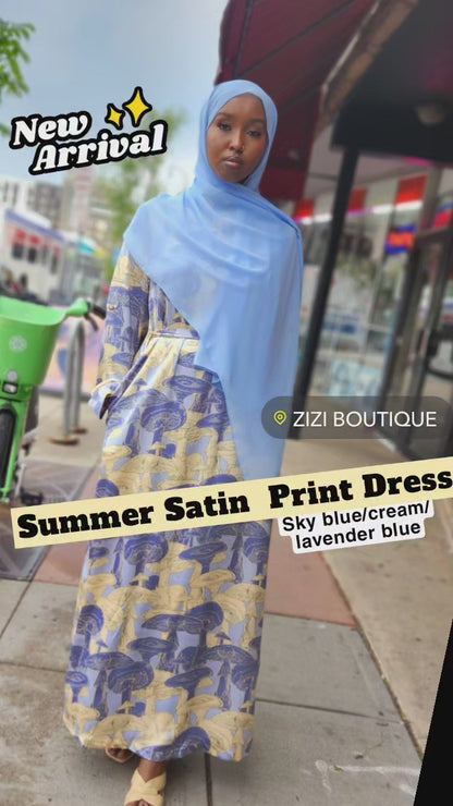 Ariya Silk Satin Print Dress