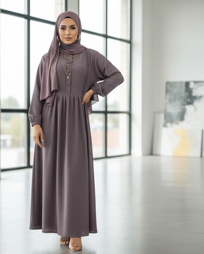 Rani Modest Maxi Dress — Button Detail - ZIZI Boutique
