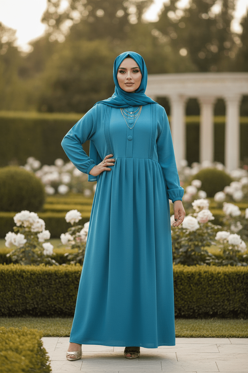 Rani Modest Maxi Dress — Button Detail - ZIZI Boutique