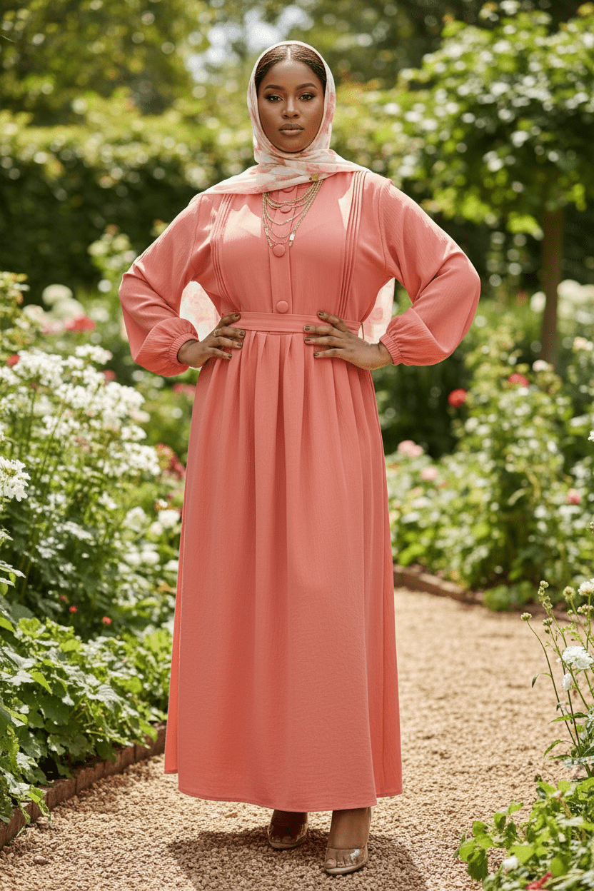 Rani Modest Maxi Dress — Button Detail - ZIZI Boutique