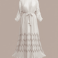 Ribbon Pleated Maxi Dress — Long Sleeve - ZIZI Boutique