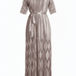 Ribbon Pleated Maxi Dress — Short Sleeve - ZIZI Boutique