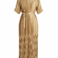 Ribbon Pleated Maxi Dress — Short Sleeve - ZIZI Boutique