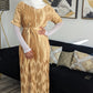 Ribbon Pleated dress short-sleeved
