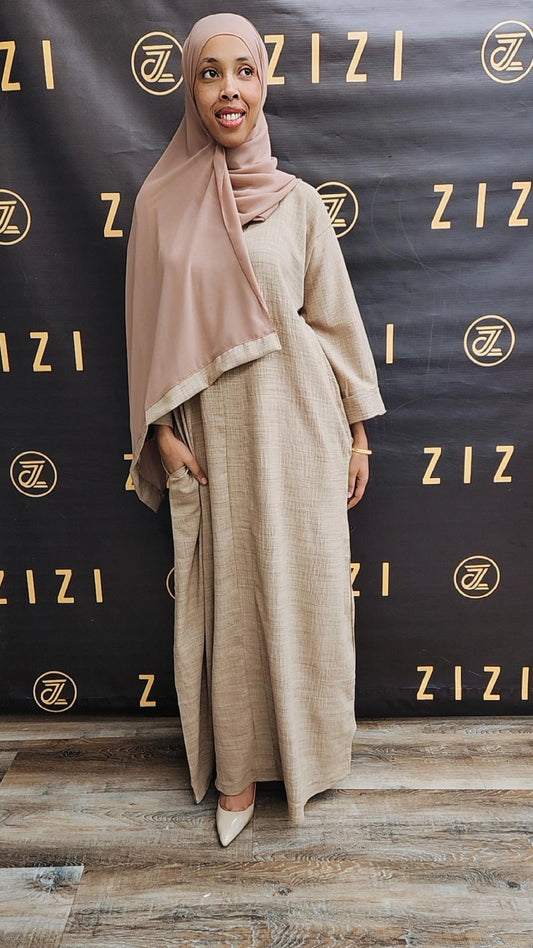 ZZ Linen Dress Abaya