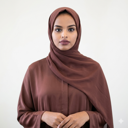 Classic Chiffon Hijab - Chocolate Brown