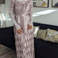 Ribbon Pleated dress short-sleeved