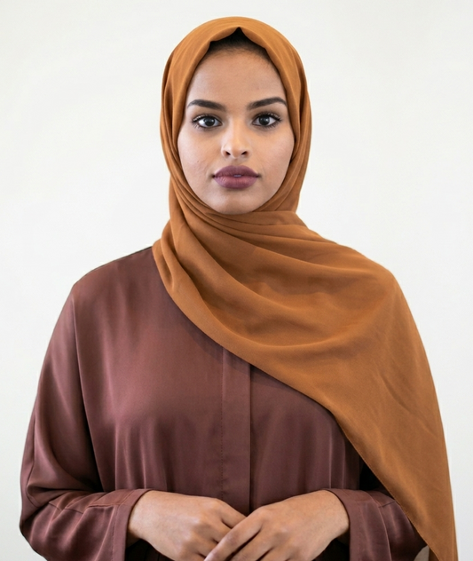 Classic Chiffon Hijab - Caramel