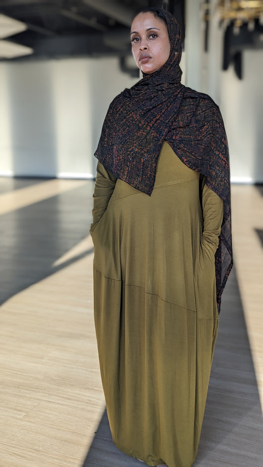 Jersey Patch Maxi Dress (New Arrival)