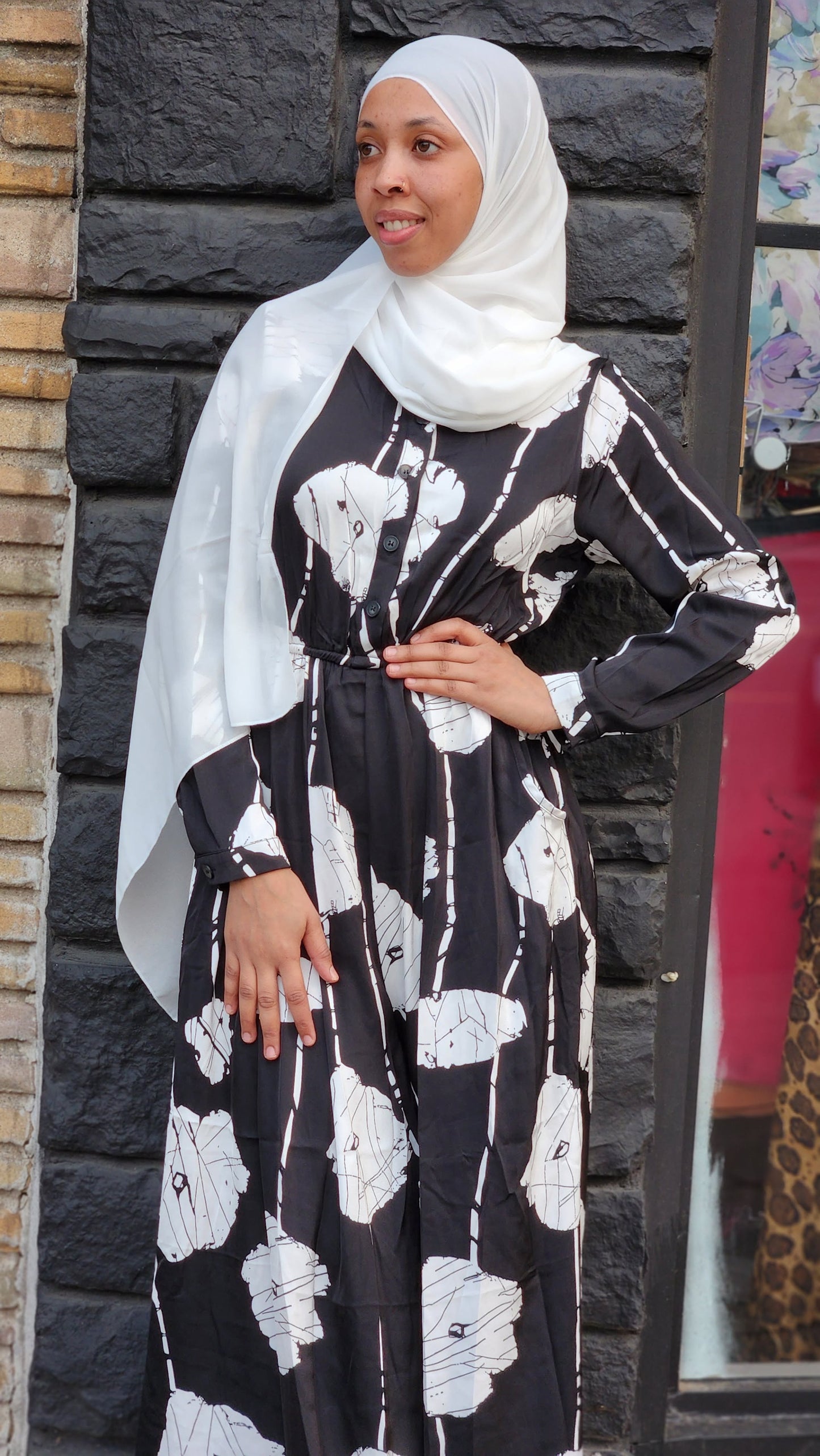 Zola Floral Print Dress Elastic Flowy Style