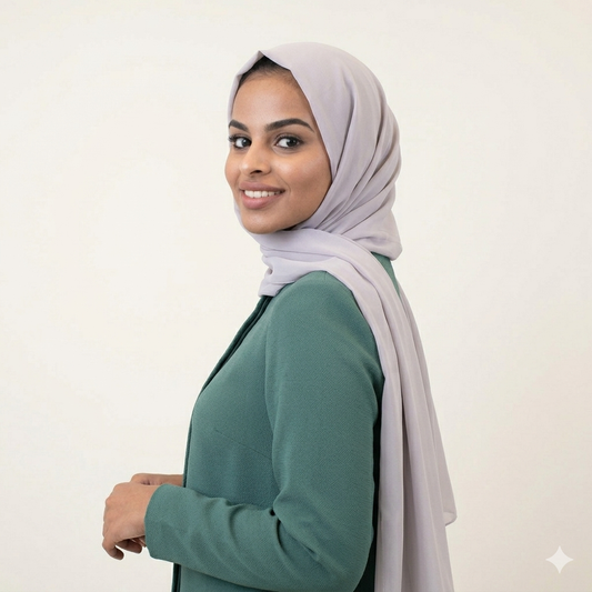 Classic Chiffon Hijab - Light Grey