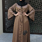 Satin Flower Kimono — Chocolate Brown - ZIZI Boutique