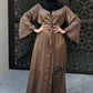 Satin Flower Kimono — Chocolate Brown - ZIZI Boutique